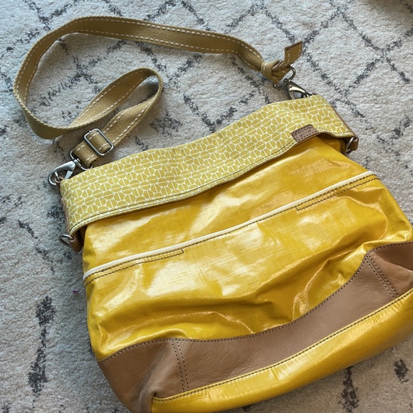 (FOSSIL) Key-Per Yellow Shoulder Handbag Tote - Picture 4 of 15